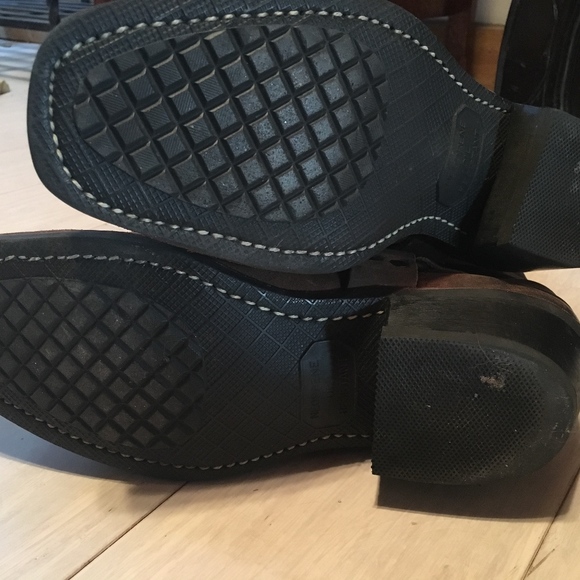 Frye Women Brown Leather Harness Motorcycle Boots - Picture 4 of 6